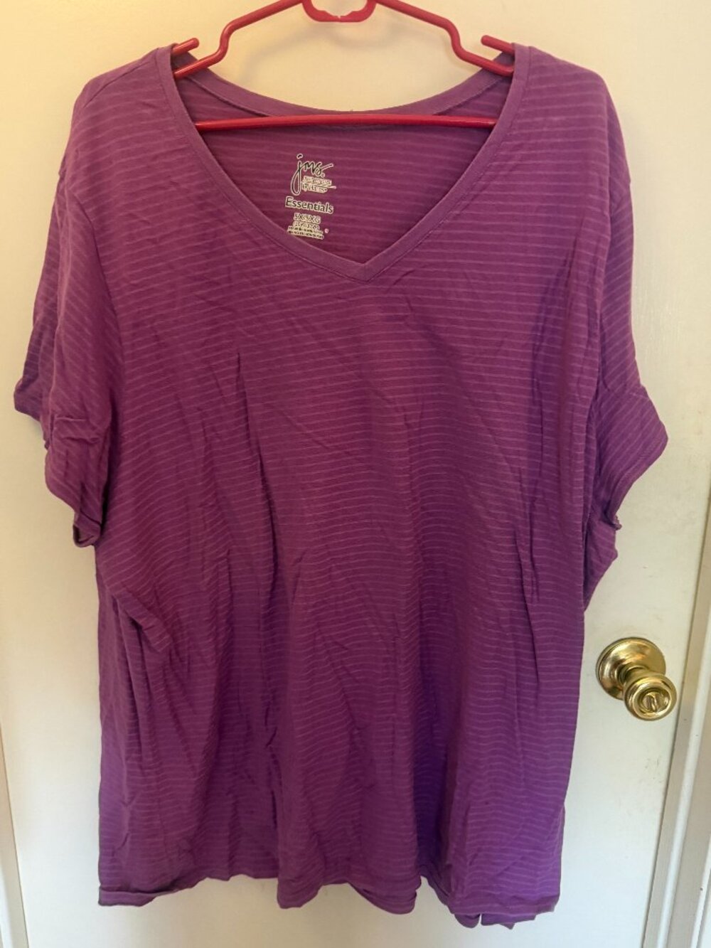 Just My Size Purple V-neck Top W 5X